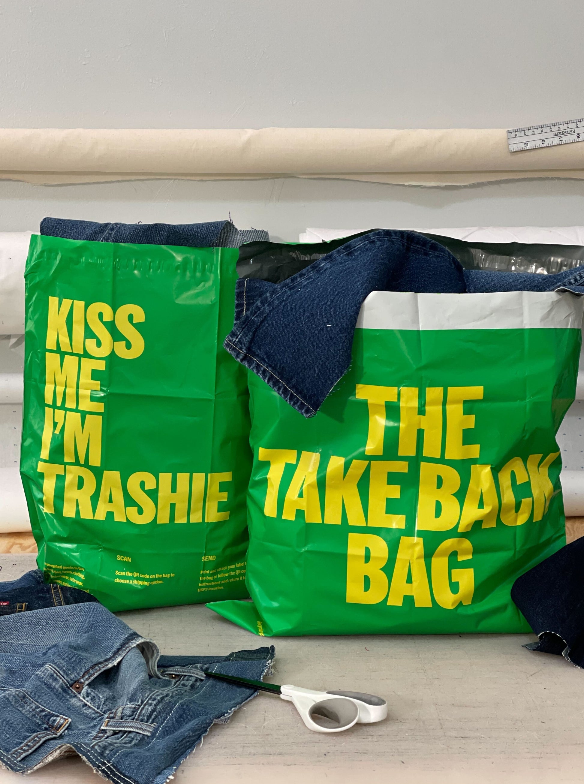 Trashie  Cotton Fabric Scrap Take Back Bag