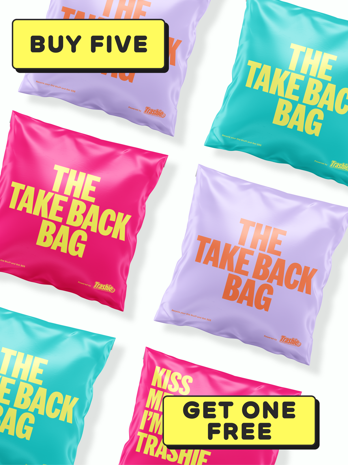 Trashie Double Rainbow Deal 6Pack Take Back Bag
