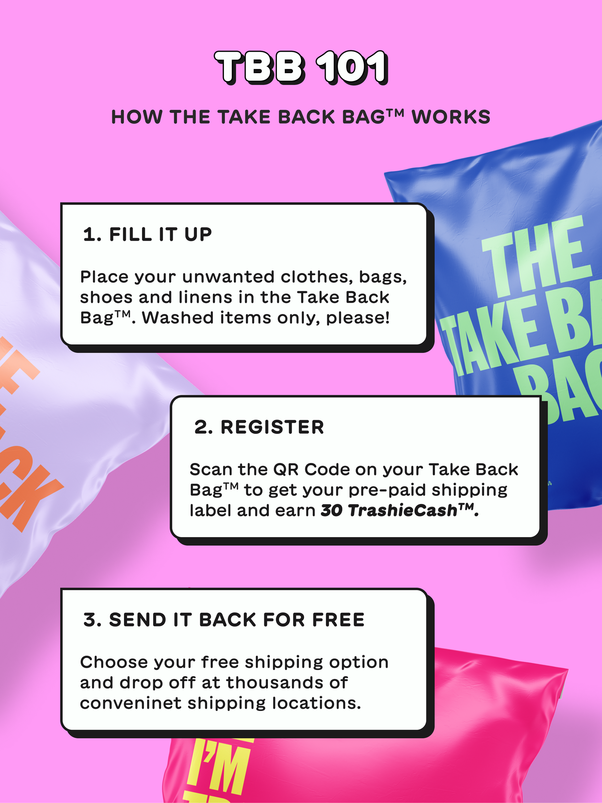 Take Back Bag Rainbow 3 Pack